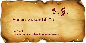 Veres Zakariás névjegykártya